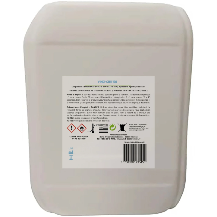 Gel hydroalcoolique bidon 10L | Fabrication Française