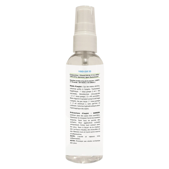 Solution hydroalcoolique flacon spray de 100ml | Fabrication Française