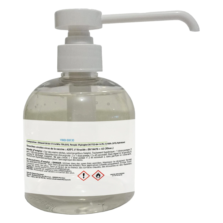 Solution hydroalcoolique flacon pompe de 300ml | Fabrication Française