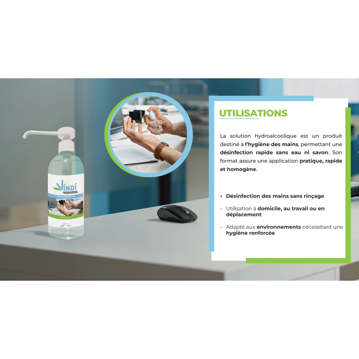 Solution hydroalcoolique flacon de 500m| Fabrication Française