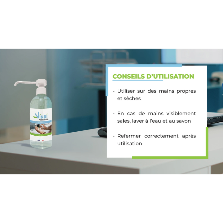 Solution hydroalcoolique flacon de 500m| Fabrication Française