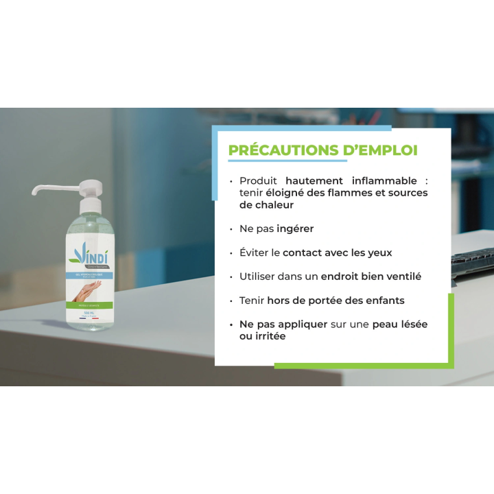Gel hydroalcoolique flacon de 500ml | Fabrication Française