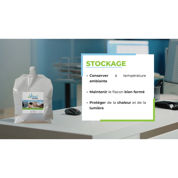Solution hydroalcoolique poche écorecharge de 2,5L | Fabrication Française