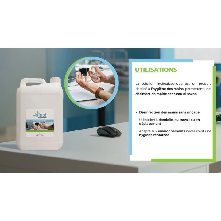 Solution hydroalcoolique bidon 5L | Fabrication Française