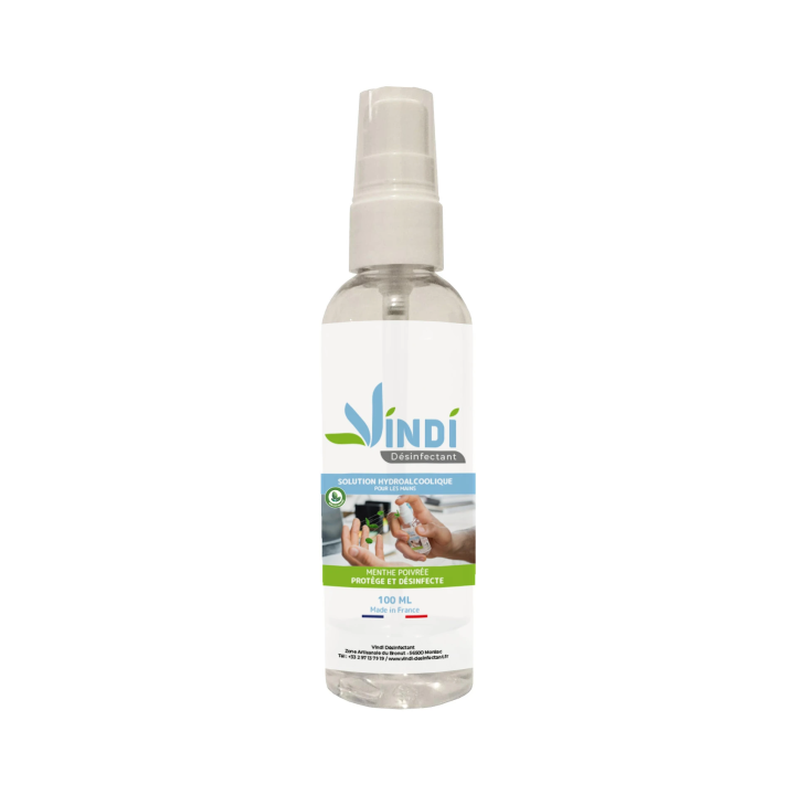 Solution hydroalcoolique menthe poivrée - 100ml | Fabrication Française