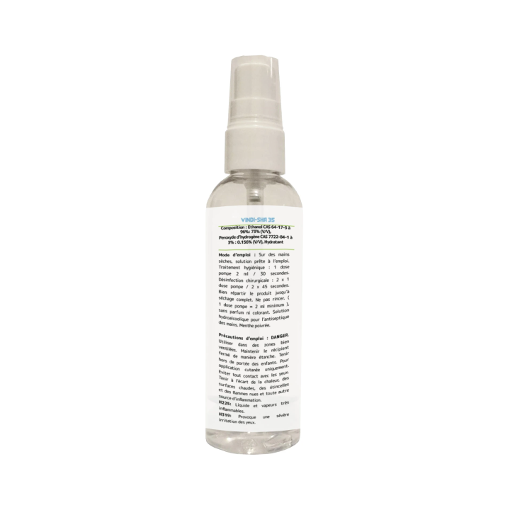 Solution hydroalcoolique menthe poivrée - 100ml | Fabrication Française