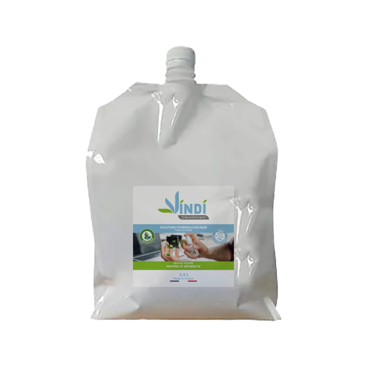 Solution hydroalcoolique menthe poivrée poche 2,5L