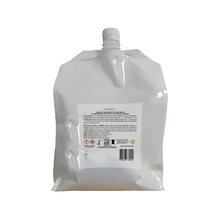 Solution hydroalcoolique menthe poivrée poche 2,5L