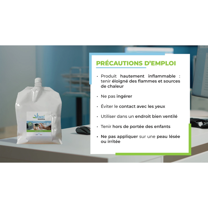 Solution hydroalcoolique menthe poivrée poche 2,5L