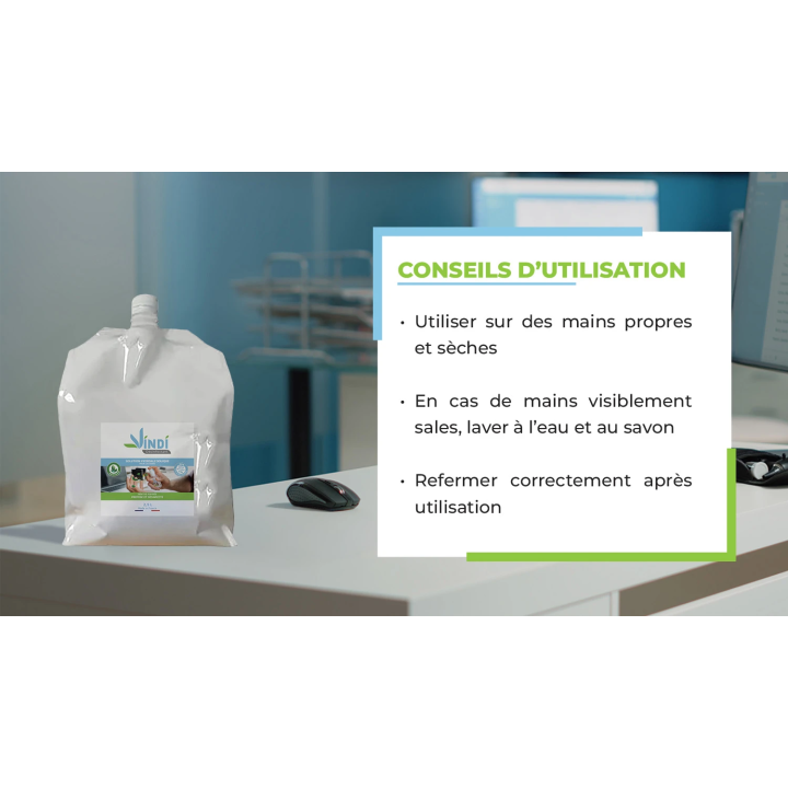 Solution hydroalcoolique menthe poivrée poche 2,5L