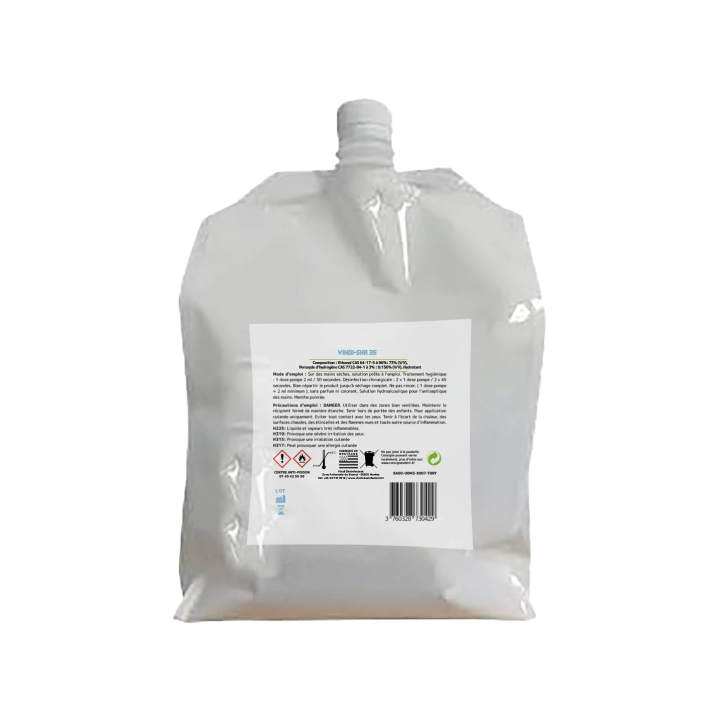 Solution hydroalcoolique menthe poivrée bidon 5L Fabrication Française