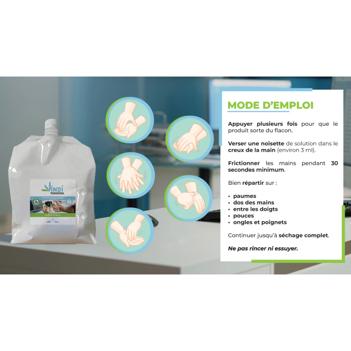 Solution hydroalcoolique menthe poivrée bidon 5L Fabrication Française