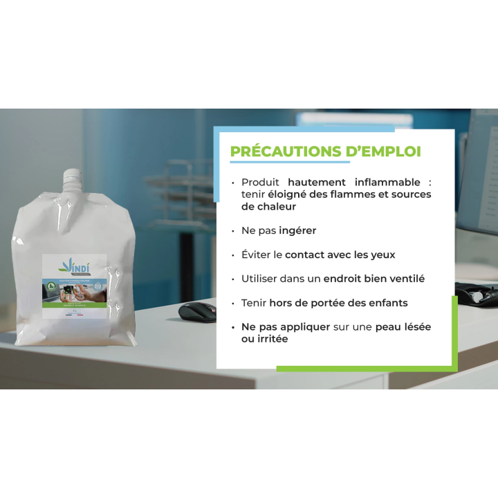Solution hydroalcoolique menthe poivrée bidon 5L Fabrication Française