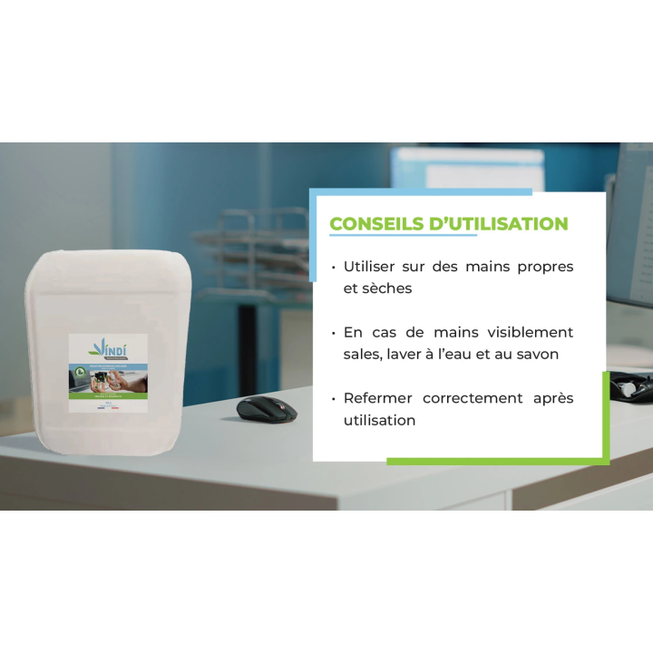 Solution hydroalcoolique menthe poivrée fût 220L Fabrication Française
