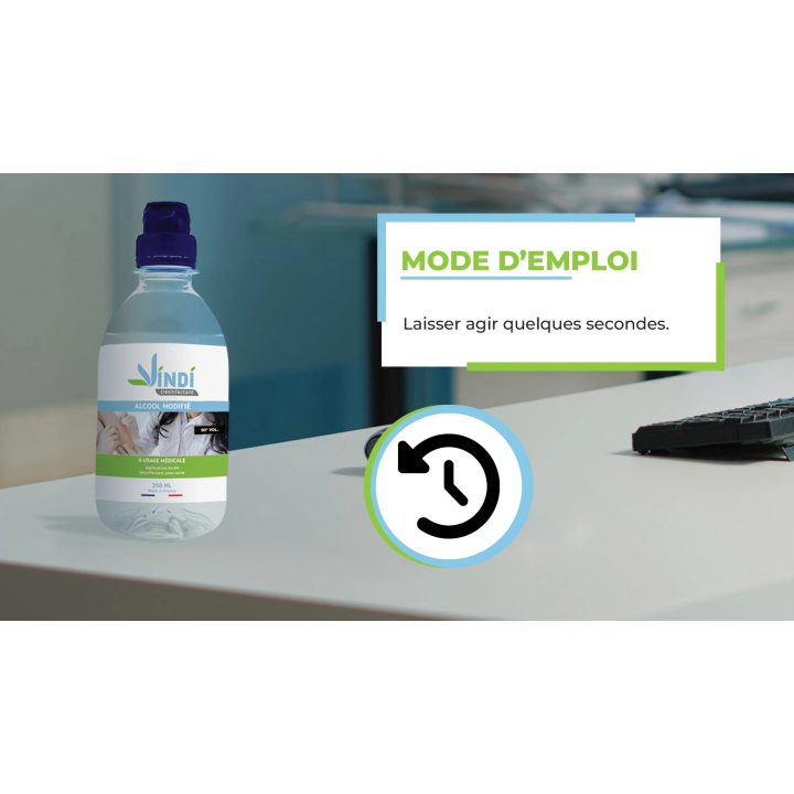 Alcool modifié 90° flacon de 250ml | Fabrication Française