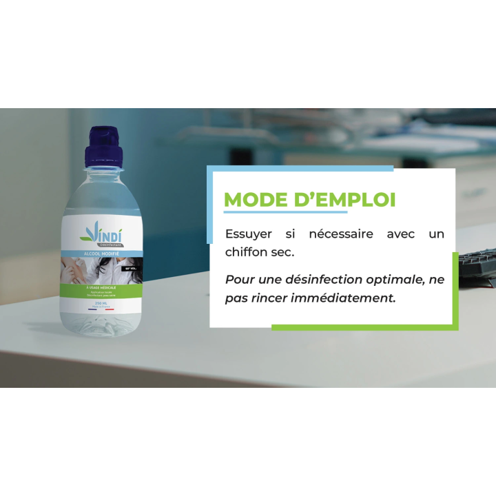 Alcool modifié 90° flacon de 250ml | Fabrication Française