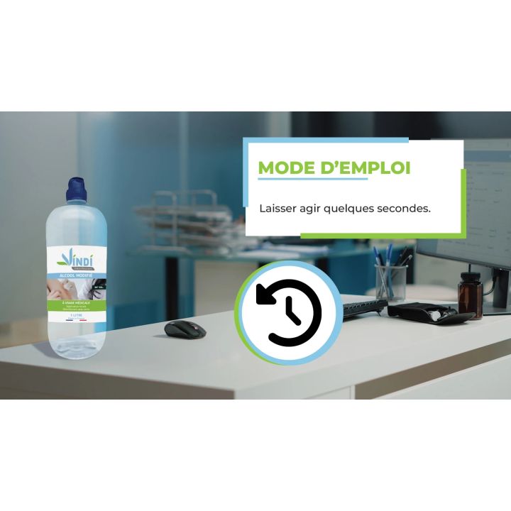 Alcool modifié 90° flacon de 1L | Fabrication Française