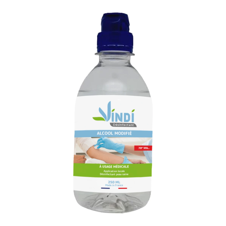 Alcool modifié 70° flacon de 250ml - Vindi Désinfectant