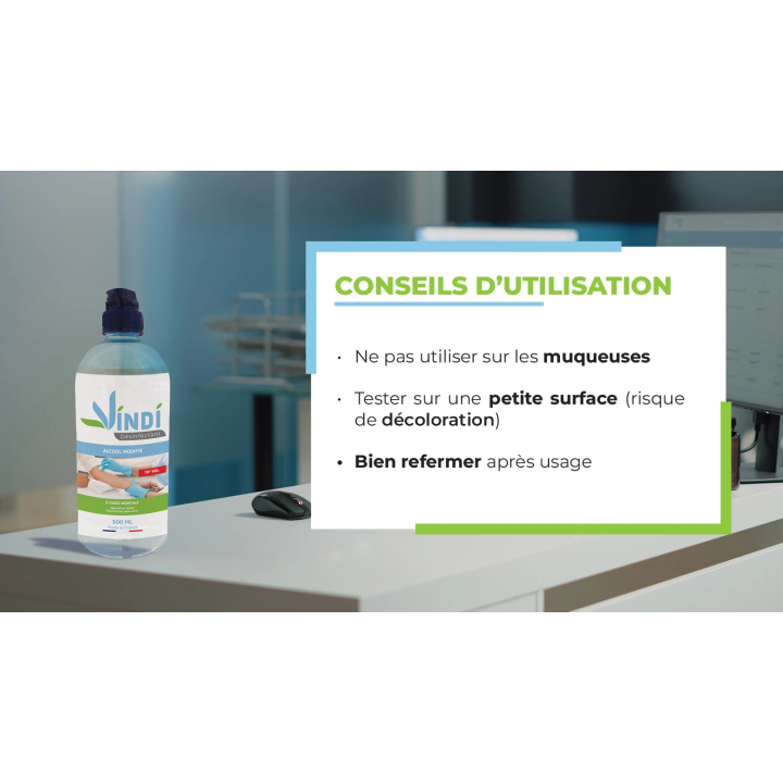 Alcool modifié 70° flacon de 500ml | Fabrication Française