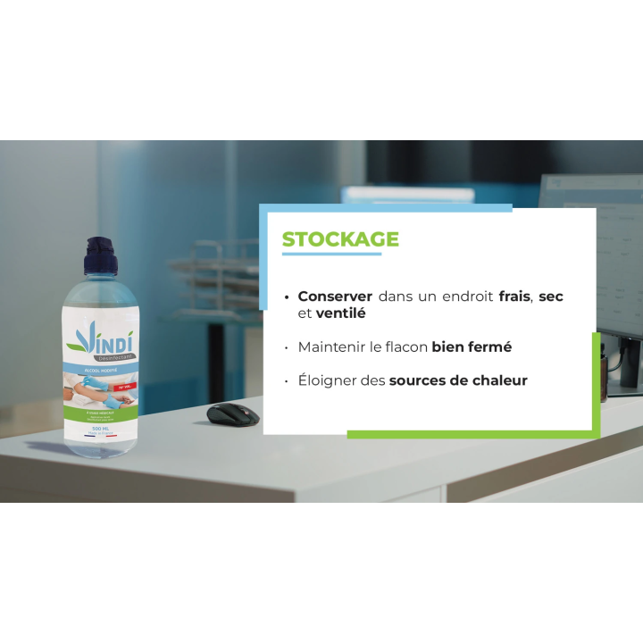 Alcool modifié 70° flacon de 500ml | Fabrication Française