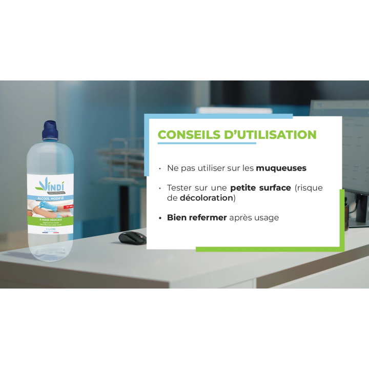 Alcool modifié 70° flacon de 1L | Fabrication Française