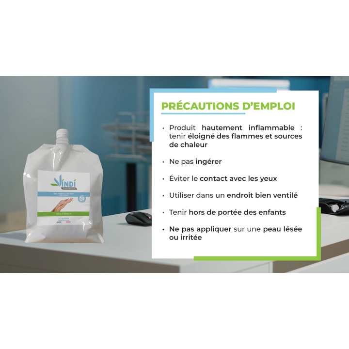 Gel hydroalcoolique poche écorecharge de 2,5l | Fabrication Française