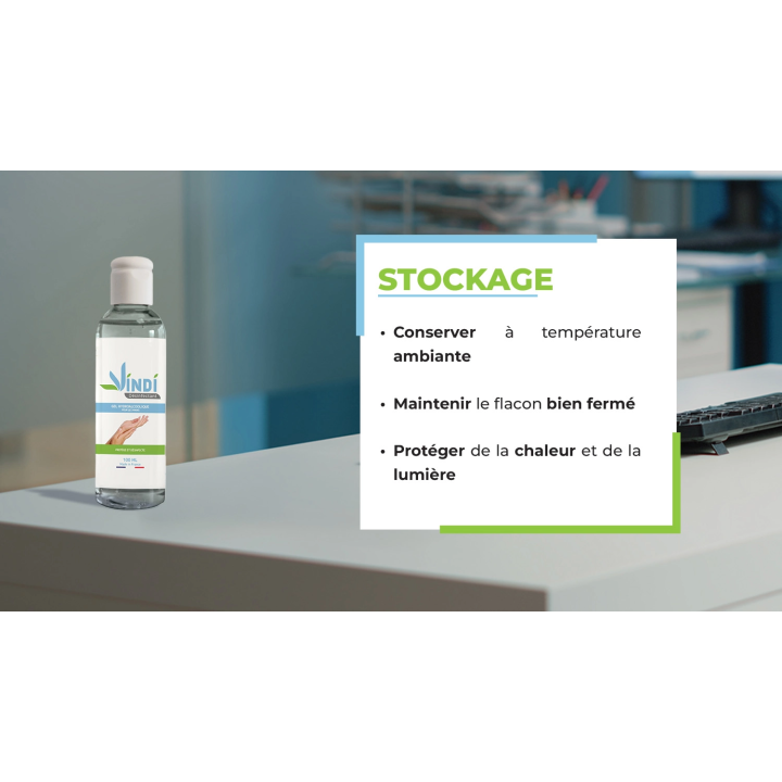 Gel hydroalcoolique flacon de 100ml | Fabrication Française