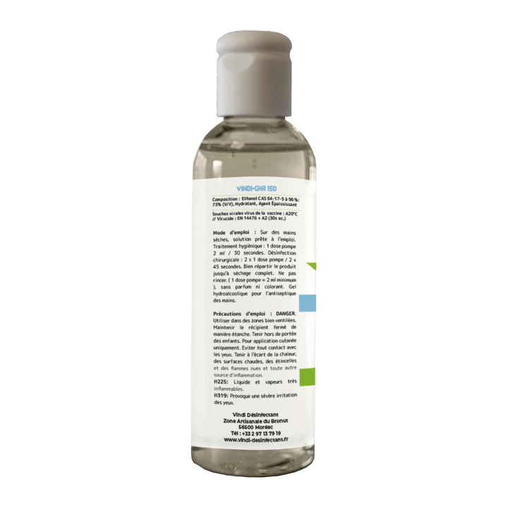 Gel hydroalcoolique flacon de 100ml | Fabrication Française