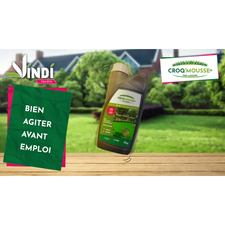 Engrais gazon liquide Croq'Mousse 1 L – Jusqu'à 100 m²