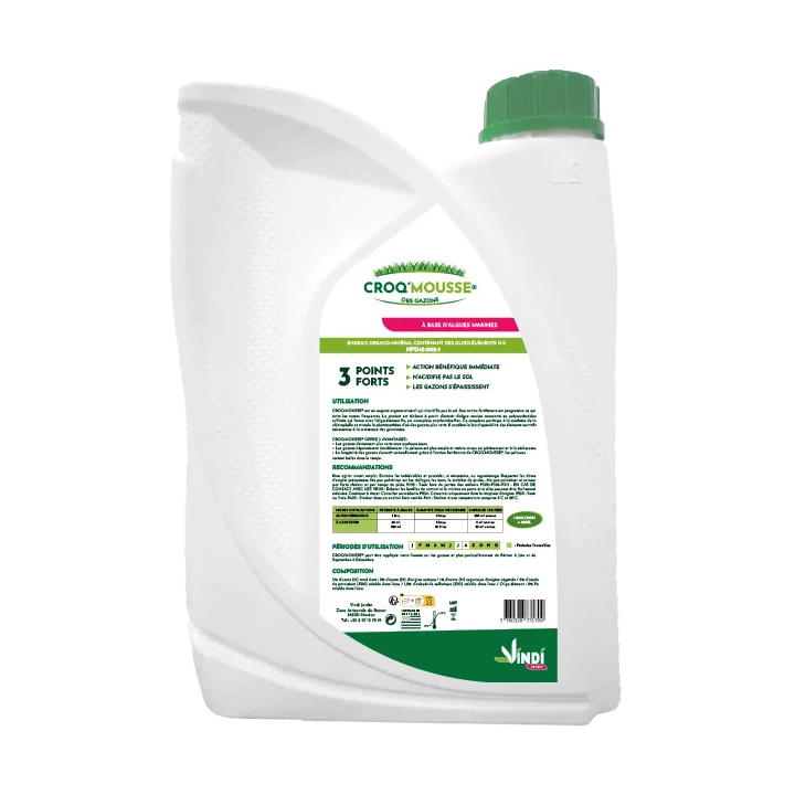 Engrais gazon liquide Croq'Mousse 2 L – Jusqu'à 200 m²