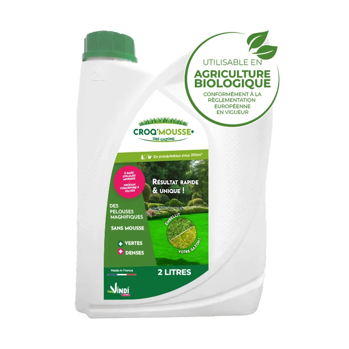 Engrais gazon liquide Croq'Mousse 2 L – Jusqu'à 200 m²