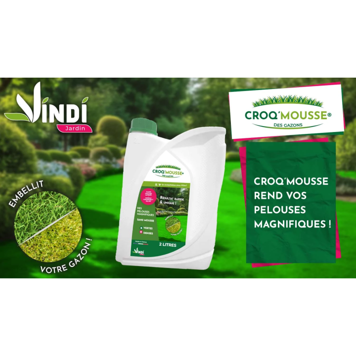 Engrais gazon liquide Croq'Mousse 2 L – Jusqu'à 200 m²