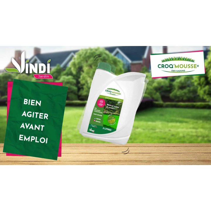 Engrais gazon liquide Croq'Mousse 2 L – Jusqu'à 200 m²