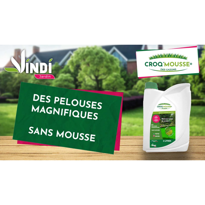 Engrais gazon liquide Croq'Mousse 2 L – Jusqu'à 200 m²