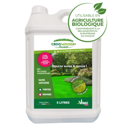 Engrais gazon liquide Croq'Mousse 5 L – Jusqu'à 500 m²