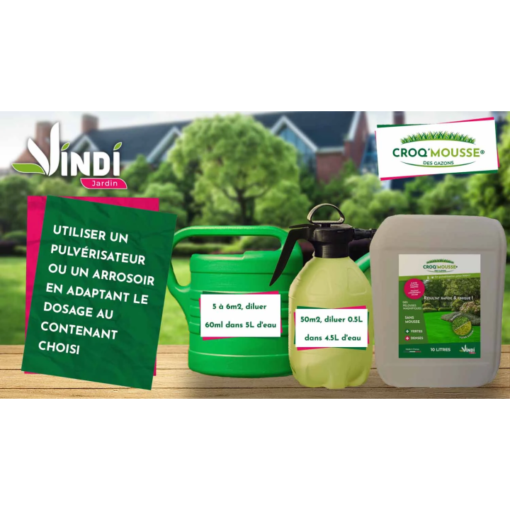 Engrais gazon liquide Croq'Mousse 10 L – Jusqu'à 1000 m²