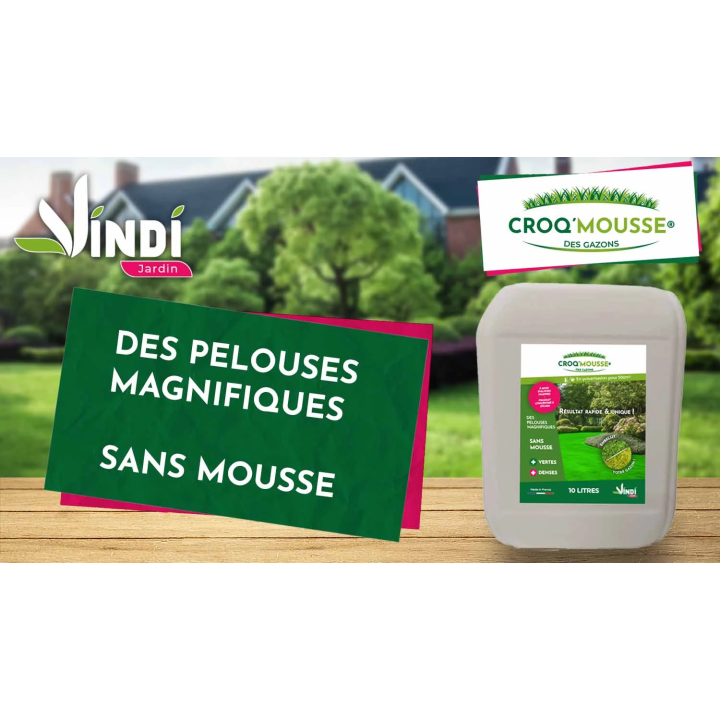 Engrais gazon liquide Croq'Mousse 10 L – Jusqu'à 1000 m²