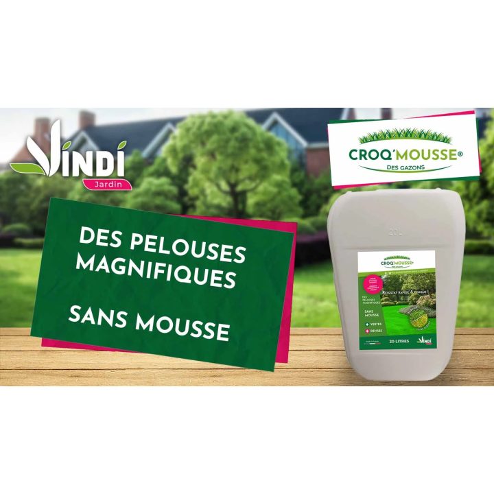 Engrais gazon liquide Croq'Mousse 20 L – Jusqu'à 2000 m²