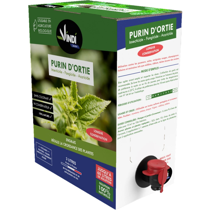 Purin d’Ortie Naturel pour Plantes & Potager - BIB 3L | Vindi Jardin