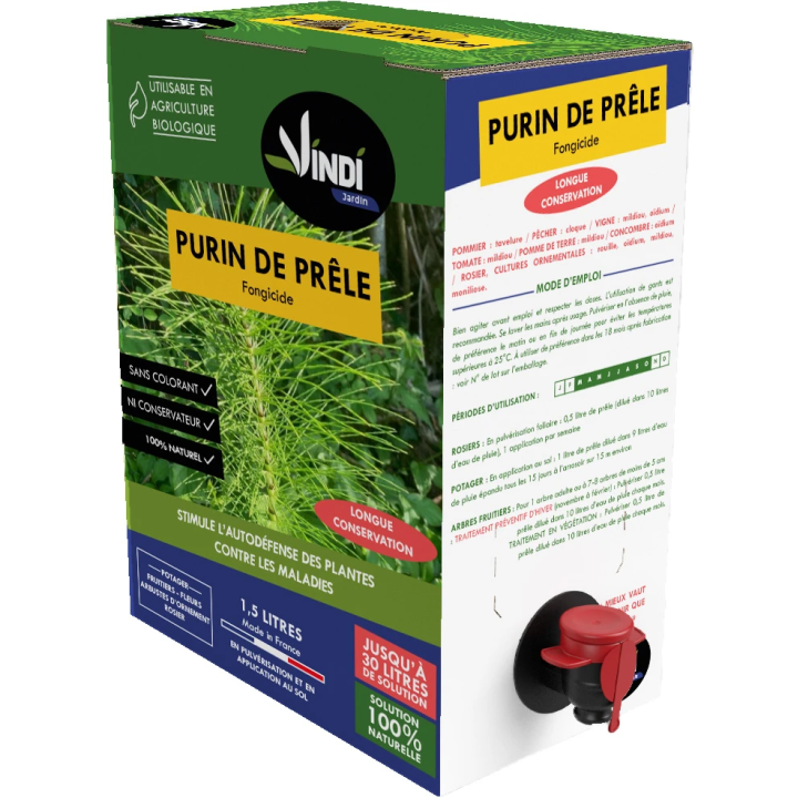 Purin de Prêle Naturel pour Plantes & Potager - BIB 1,5 L | Vindi Jardin