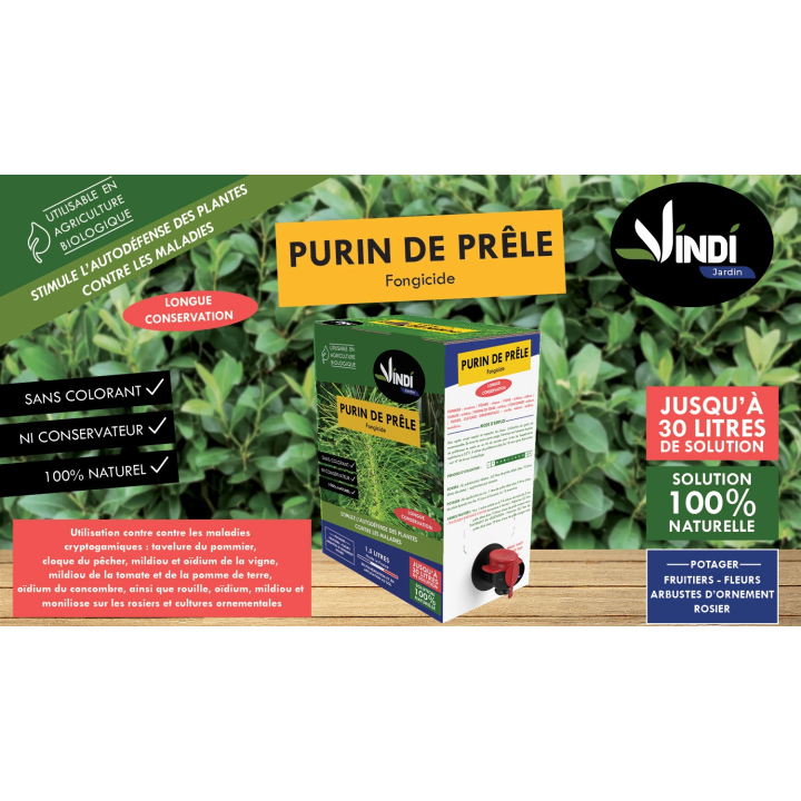 Purin de Prêle Naturel pour Plantes & Potager - BIB 1,5 L | Vindi Jardin