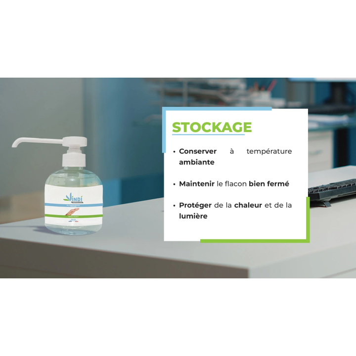 Gel hydroalcoolique flacon pompe de 300ml | Fabrication Française