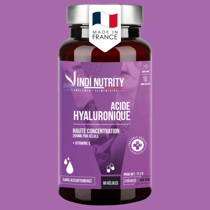 Acide Hyaluronique 200 mg & Vitamine C | Vindi Nutrity