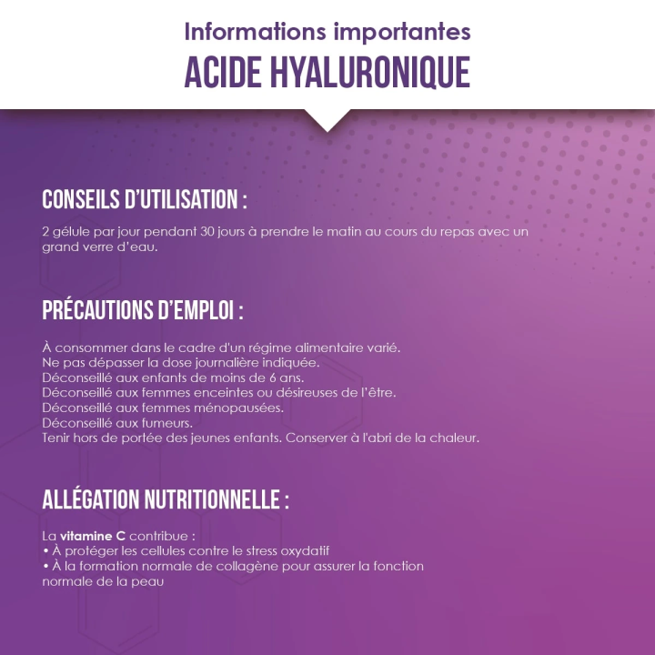 Acide Hyaluronique 200 mg & Vitamine C | Vindi Nutrity