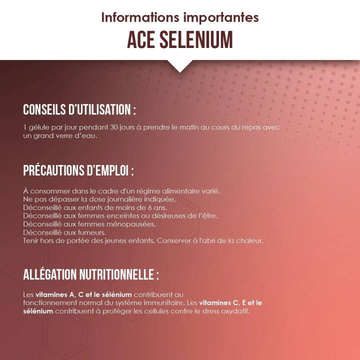 ACE Sélénium – Vitamines A, C, E & Sélénium | Vindi Nutrity