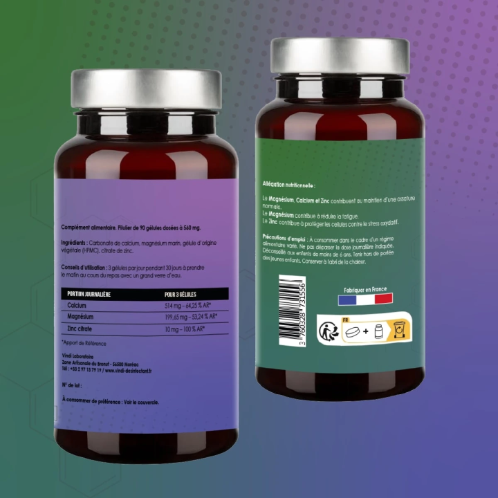 Calcium Magnésium Zinc – Os & Muscles | Vindi Nutrity