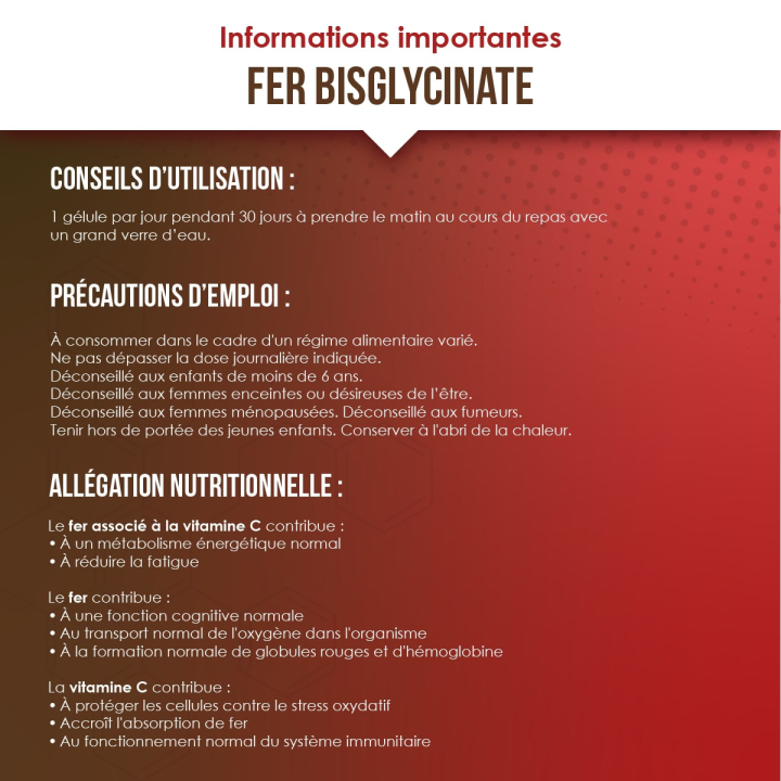 Fer Bisglycinate & Vitamine C – Fatigue | Vindi Nutrity
