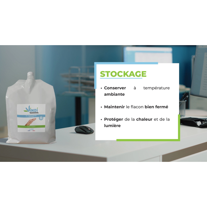 Gel hydroalcoolique Poche écorecharge de 5L | Fabrication Française